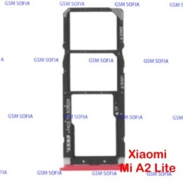 Bandeja SIM + SIM/SD Para Xiaomi Mi A2 Lite / Redmi 6 PRO - Rojo