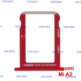 Bandeja SIM Para XIAOMI MI A2 / MI 6X - Rojo