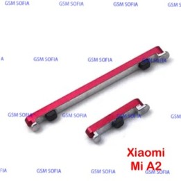 Botón / Pulsador lateral Power + Volumen Para Xiaomi Mi A2 / Mi 6x -Rojo