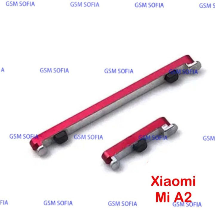 Botón / Pulsador lateral Power + Volumen Para Xiaomi Mi A2 / Mi 6x -Rojo