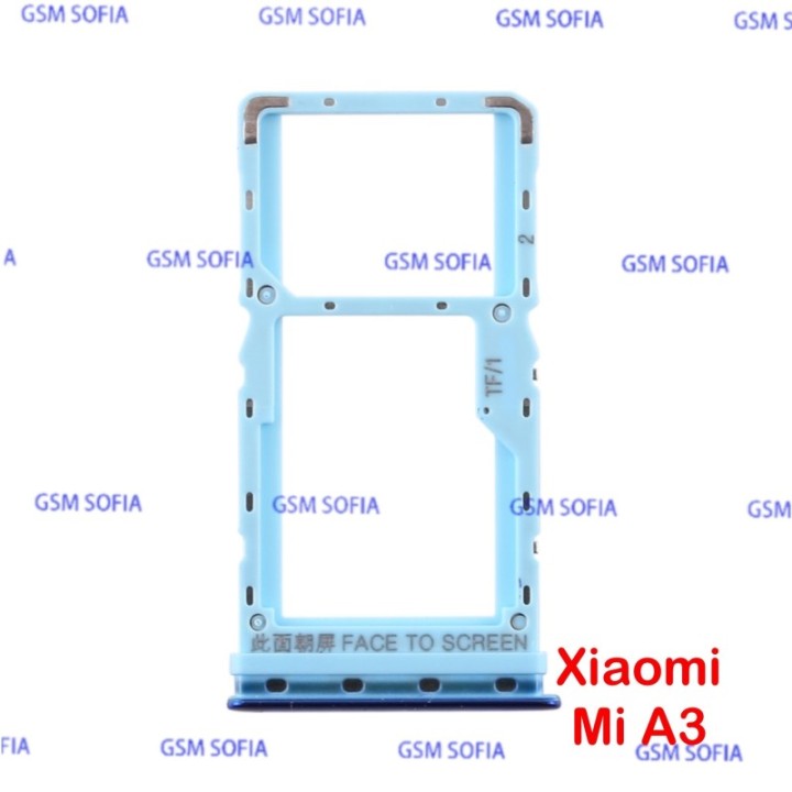 Bandeja Sim + Micro SD Para Xiaomi Mi A3 - Azul