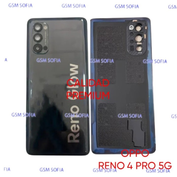 Tapa Trasera Con lente Calidad Premium Para Oppo Reno 4 Pro 5G - Negro