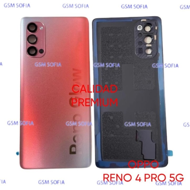 Tapa Trasera Con lente Calidad Premium Para Oppo Reno 4 Pro 5G - Rojo