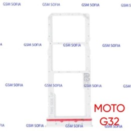 Bandeja sim + Micro SD Para Moto G32 / Motorola G32 - Blanco