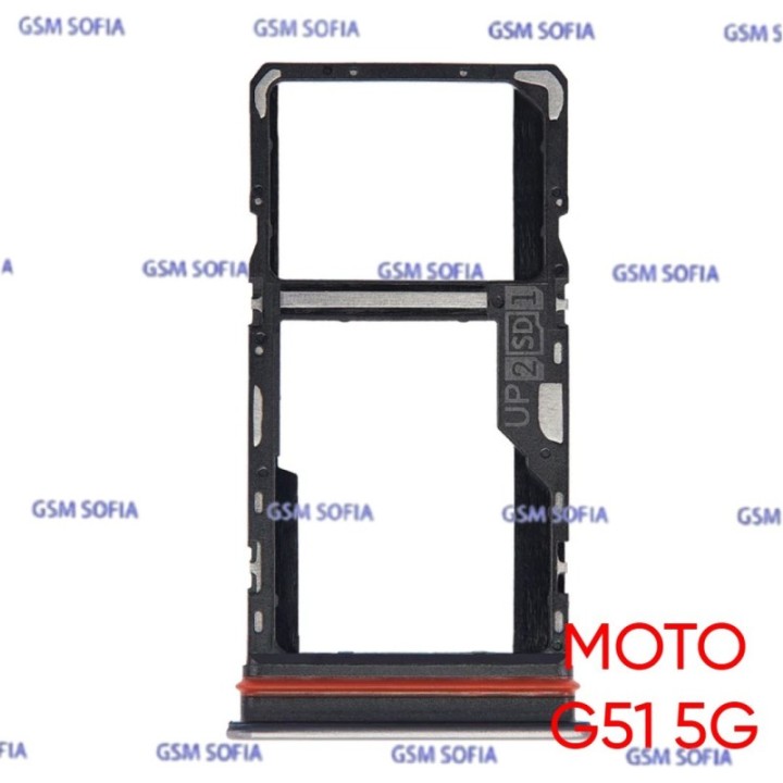 Bandeja sim + Micro SD Para Motorola G51 5G / Moto G51 5G - Plata