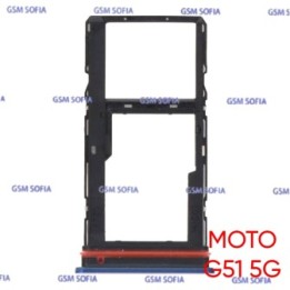 Bandeja sim + Micro SD Para Motorola G51 5G / Moto G51 5G - Azul