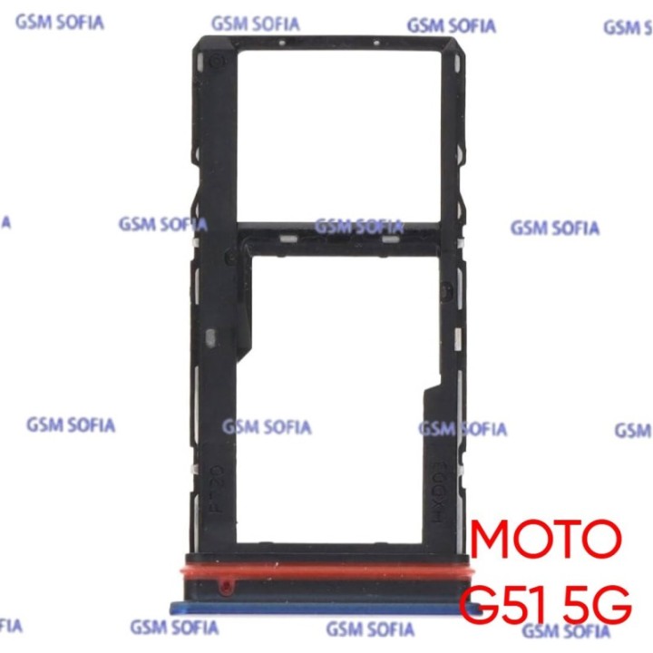 Bandeja sim + Micro SD Para Motorola G51 5G / Moto G51 5G - Azul