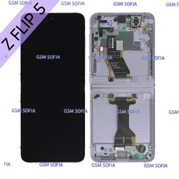 Pantalla completa original con marco para Samsung Galaxy Z Flip 5 5G / F731B - Lila