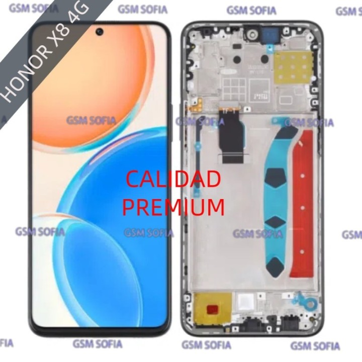 Pantalla completa Con marco Para Huawei Honor X8 4G - Negro