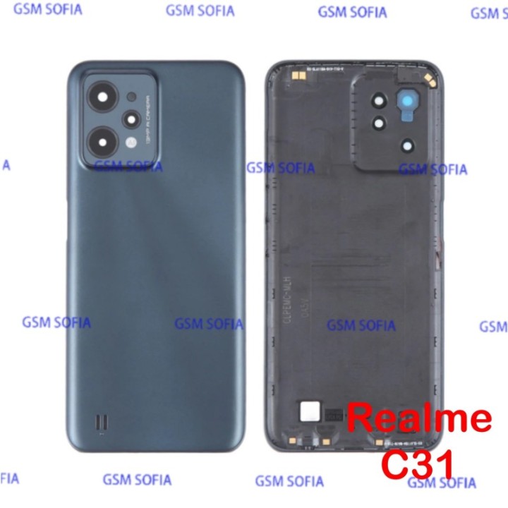 Tapa / Carcasa trasera Con lente y pulsador de Botones Para Realme c31- Verde