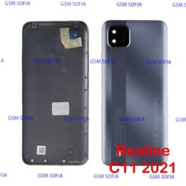 Tapa / Carcasa trasera Con lente y pulsador de Botones Para Realme C11 2021 - Negro