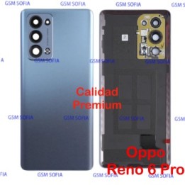 Tapa trasera calidad Premium Con lente para Oppo Reno 6 Pro 5G - Negro