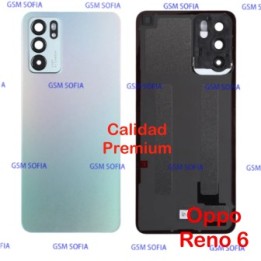 Tapa trasera calidad Premium Con lente para Oppo Reno 6 5G - Plata