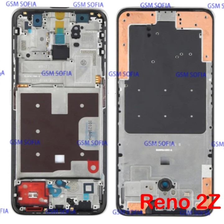 Chasis / Marco lateral de pantalla para Oppo Reno 2z - Plata