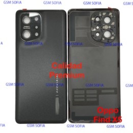 Tapa trasera con lente calidad Premium para Oppo find X5 - Negro