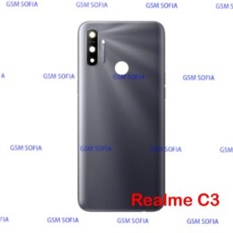Tapa / Carcasa trasera con botones Para Oppo Realme C3 - Negro