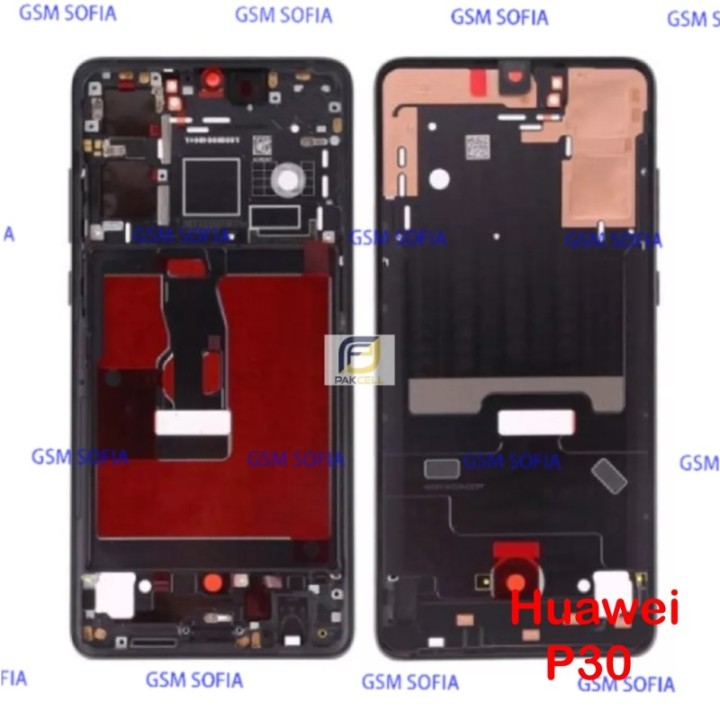 Chasis lateral de pantalla Para Huawei P30 - Negro