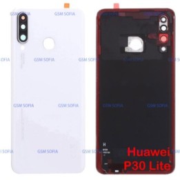 Tapa trasera 48MP con lente de cámara trasera para Huawei P30 Lite / Nova 4E - Blanco