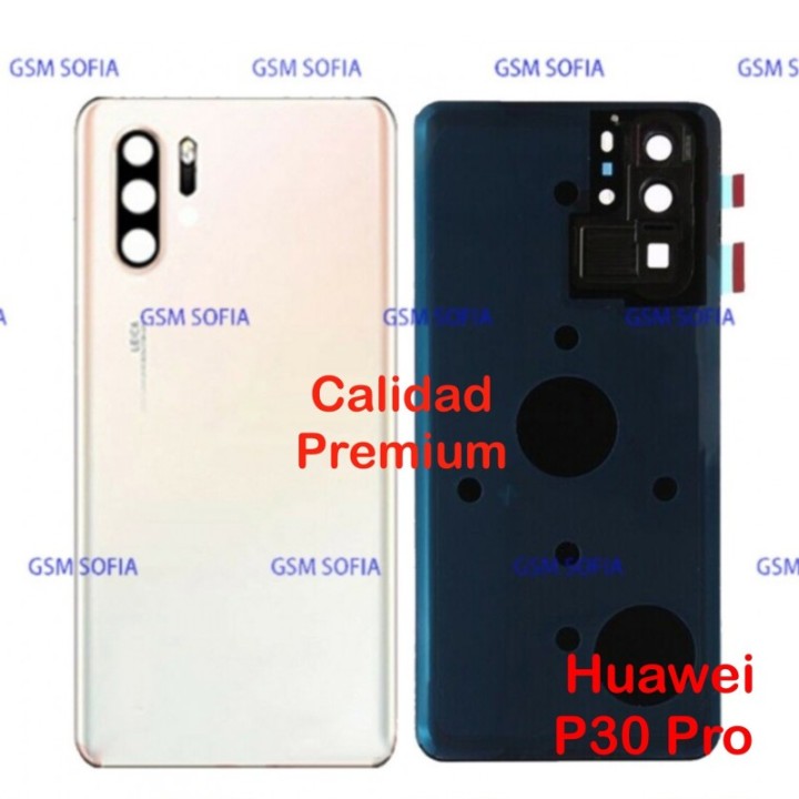tapa trasera con lente calidad premium para Huawei p30 pro - Blanco Perla