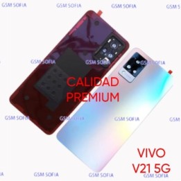 Tapa trasera Con lente calidad premium Para Vivo V21 5G - Azul Plata