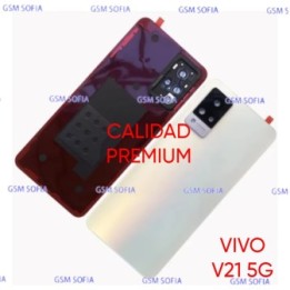 Tapa trasera Con lente calidad premium Para Vivo V21 5G - Blanco Plata