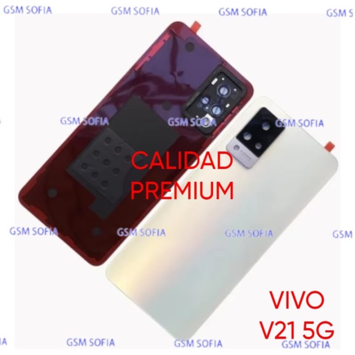 Tapa trasera Con lente calidad premium Para Vivo V21 5G - Blanco Plata