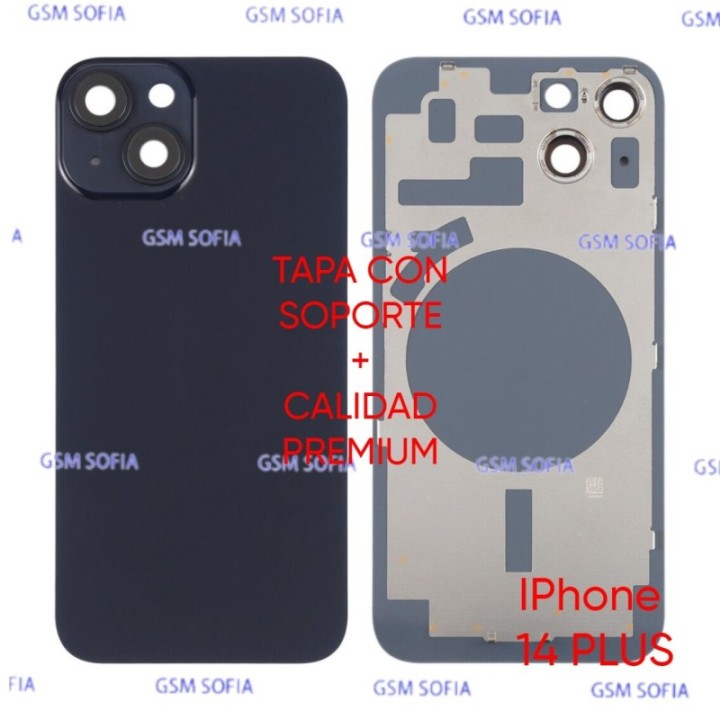 Tapa trasera CON SOPORTE + CALIDAD PREMIUM Para iphone 14 Plus- Negra