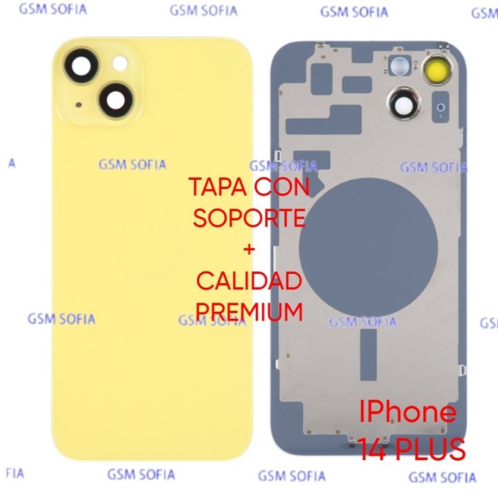 Tapa trasera CON SOPORTE + CALIDAD PREMIUM Para iphone 14 Plus- Amarillo