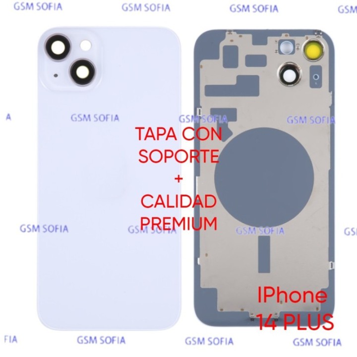 Tapa trasera CON SOPORTE + CALIDAD PREMIUM Para iphone 14 Plus- Lila