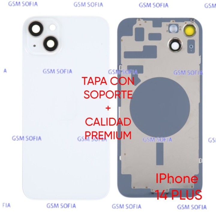 Tapa trasera CON SOPORTE + CALIDAD PREMIUM Para iphone 14 Plus- Blanca