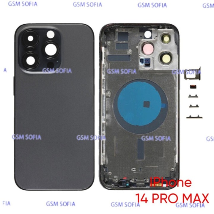 Chasis trasero sin piezas para iPhone 14 Pro Max - negro