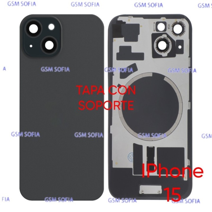 Tapa Trasera con Soporte Para IPhone 15 - Negro