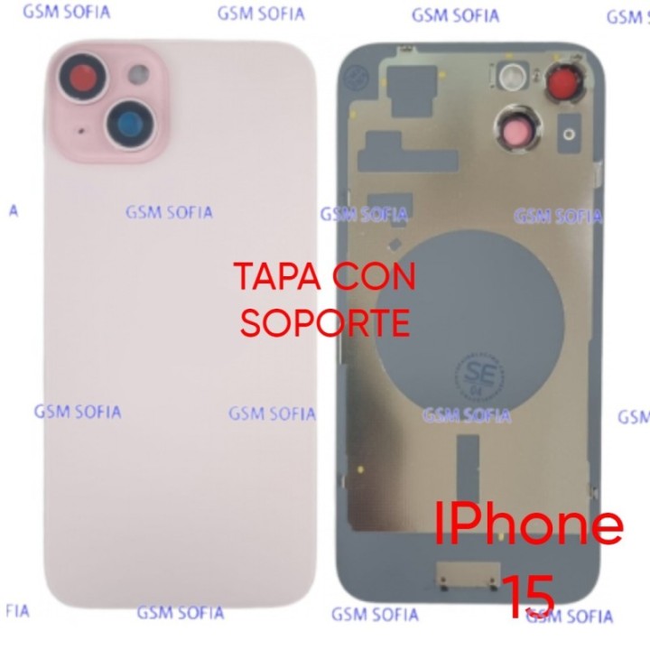Tapa Trasera con Soporte Para IPhone 15 - Rosa
