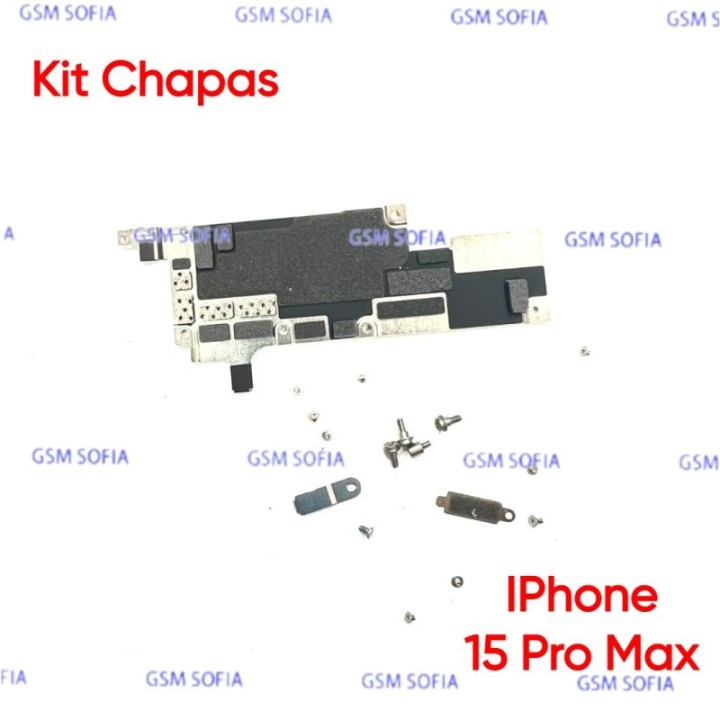 Kit de Chapas + Tornillos de sujecion Interna Para IPhone 15 Pro Max