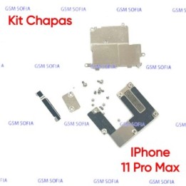 Kit de Chapas + Tornillos de sujecion Interna Para IPhone 11 Pro Max