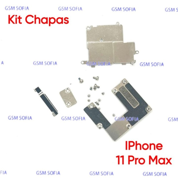 Kit de Chapas + Tornillos de sujecion Interna Para IPhone 11 Pro Max