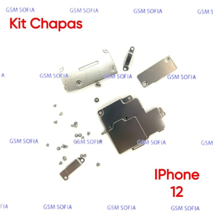 Kit de Chapas + Tornillos de sujecion Interna Para IPhone 12