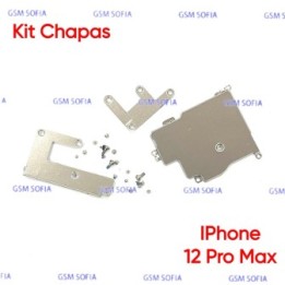 Kit de Chapas + Tornillos de sujecion Interna Para IPhone 12 Pro Max