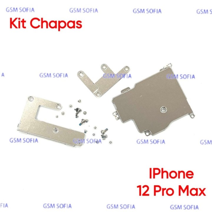 Kit de Chapas + Tornillos de sujecion Interna Para IPhone 12 Pro Max