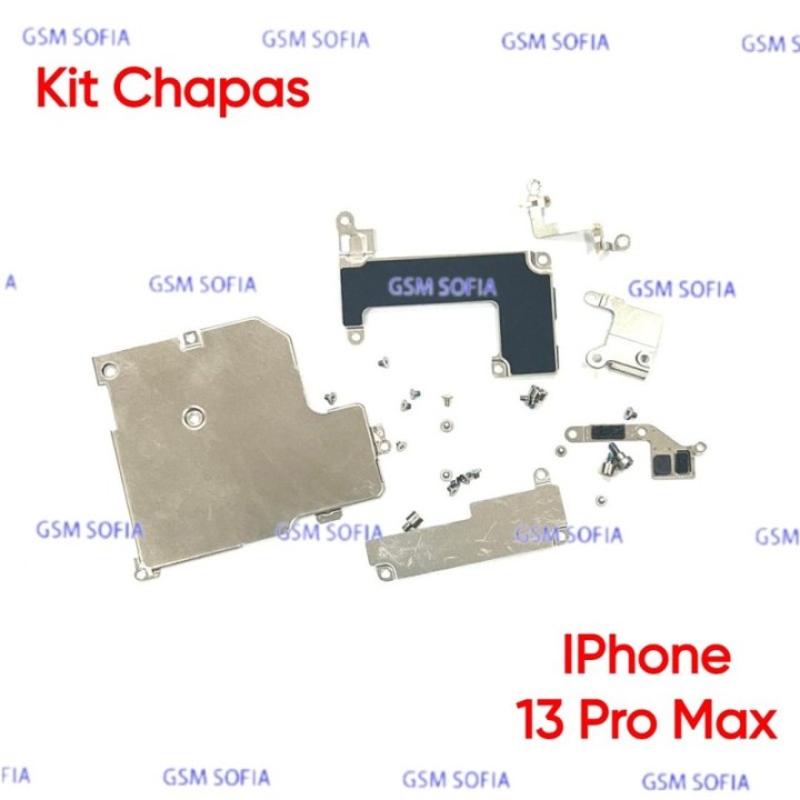 Kit de Chapas + Tornillos de sujecion Interna Para IPhone 13 Pro Max