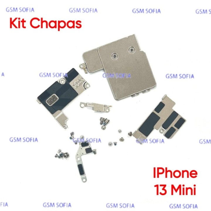 Kit de Chapas + Tornillos de sujecion Interna Para IPhone 13 Mini