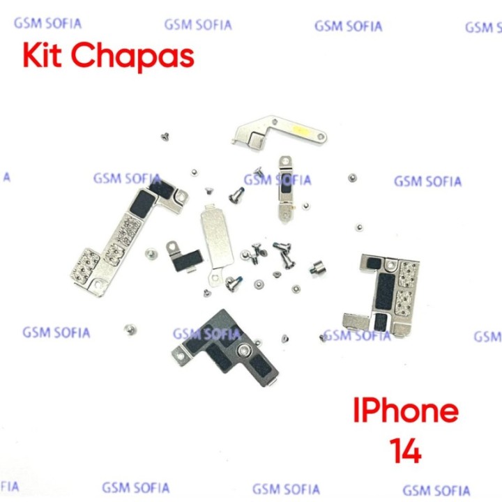 Kit de Chapas + Tornillos de sujecion Interna Para IPhone 14
