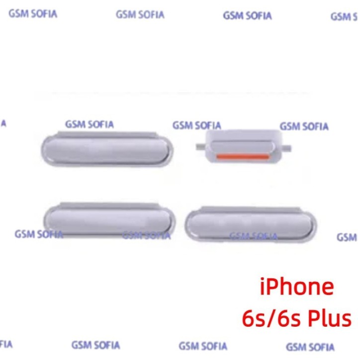 Set 3 Botones + Boton silencio  Para iphone 6s / iphone 6s Plus - Plata