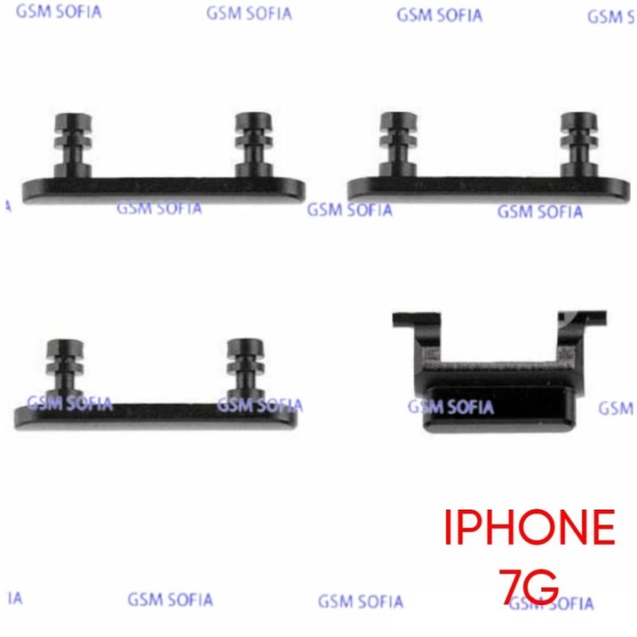 Set botones de volumen y power + silencio para iPhone 7G / iPhone 7 / iPhone 7 Plus - Negro