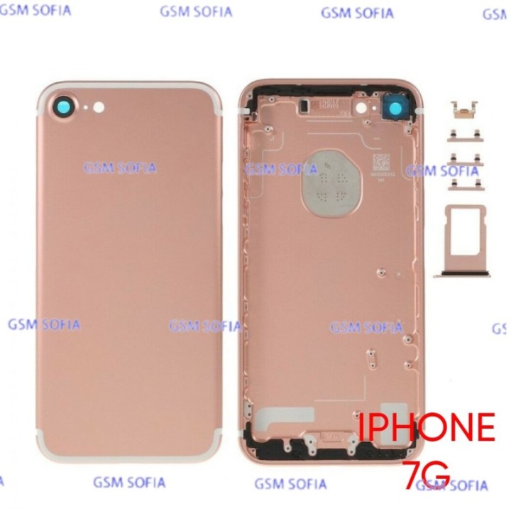 Chasis / Tapa trasera sin pieza con juegos de botoneras  para iPhone 7G / iPhone 7 - Oro Rosada