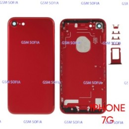 Chasis / Tapa trasera sin pieza con juegos de botoneras  para iPhone 7G / iPhone 7 - Rojo