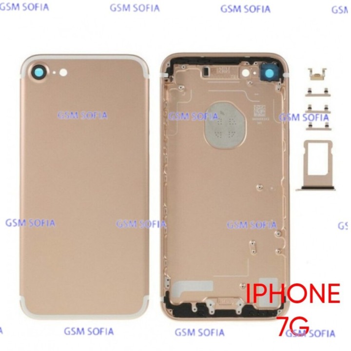 Chasis / Tapa trasera sin pieza con juegos de botoneras  para iPhone 7G / iPhone 7  - Oro
