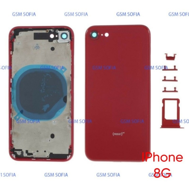 Chasis De Pantalla sin pieza + botones + Bandeja sim Para IPhone 8G / IPhone 8 - Rojo