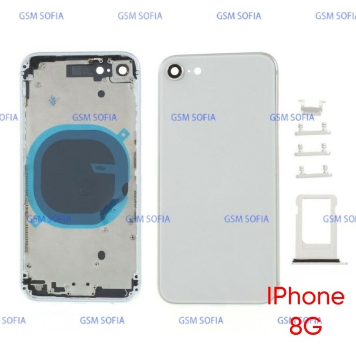 Chasis De Pantalla sin pieza + botones + Bandeja sim Para IPhone 8G / IPhone 8 - Blanco / Plata