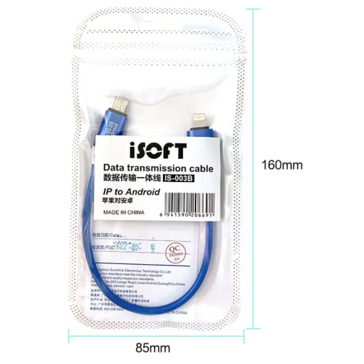 IS-003B Cable línea de transmisión de datos iPhone a Micro